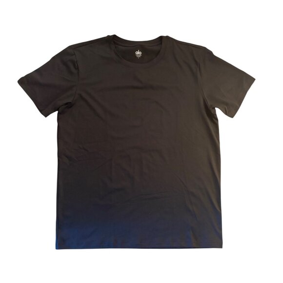 ALO Yoga Conquer Reform Crewneck Short Sleeve in Black - Picture 1 of 5